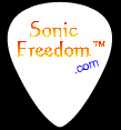 sonic freedom custom guitar pick logo